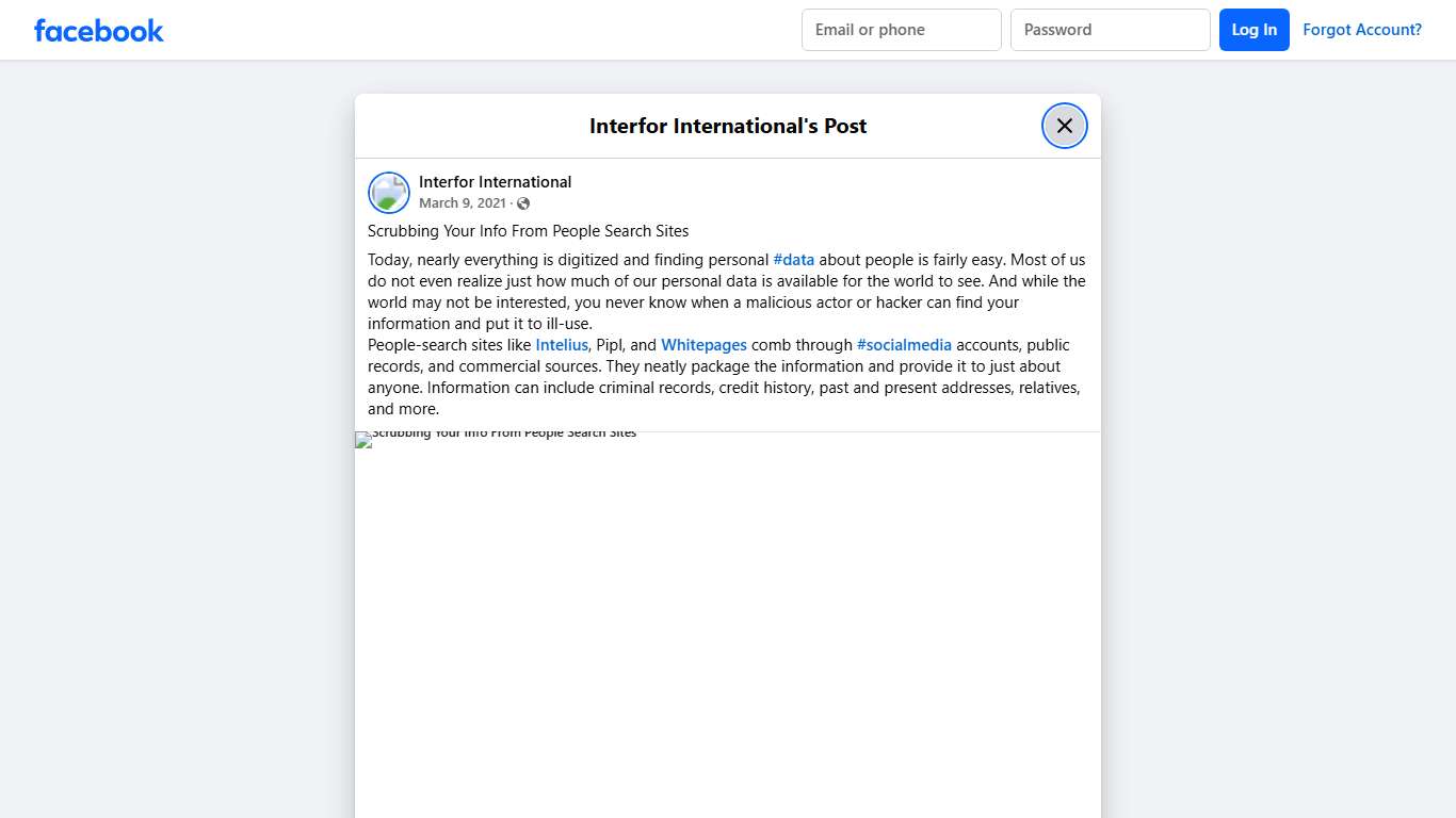 Scrubbing Your Info From People... - Interfor International | Facebook